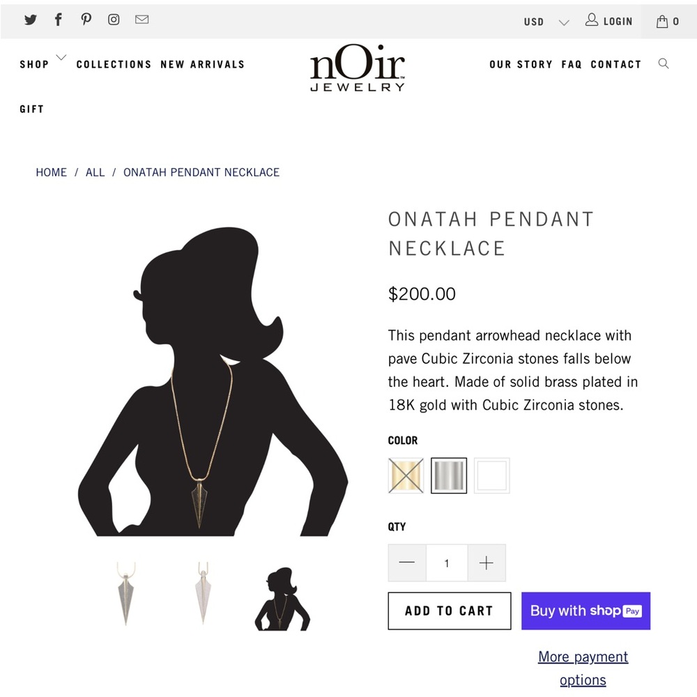 NWT NOIR ONATAH PENDANT NECKLACE
RETAIL$200 - Picture 2 of 3